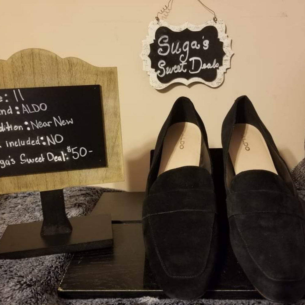 💰💰Aldo black suede leather loafers sz11